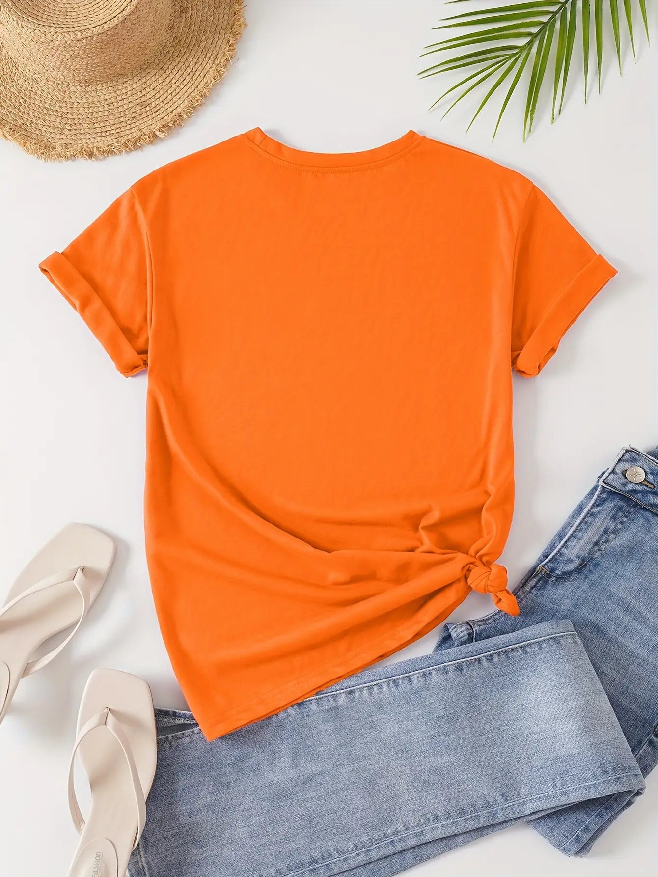 Playera Esencial para Mujer, Cómoda en Todas las Temporadas, Cuello Redondo Suave y Estampado de Moda