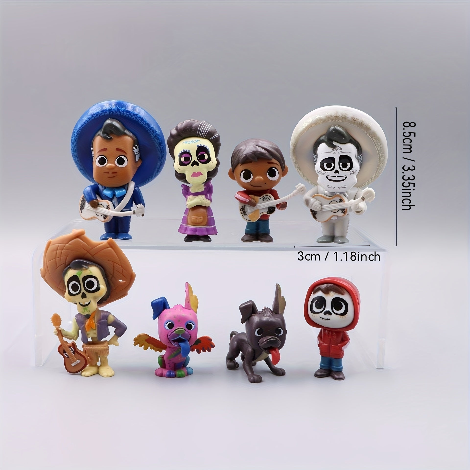 Set de 8 Figuras de Peluche Miguel Coco - Héctor y Dante - Regalo Perfecto para Fiestas de Cumpleaños, Navidad y Halloween