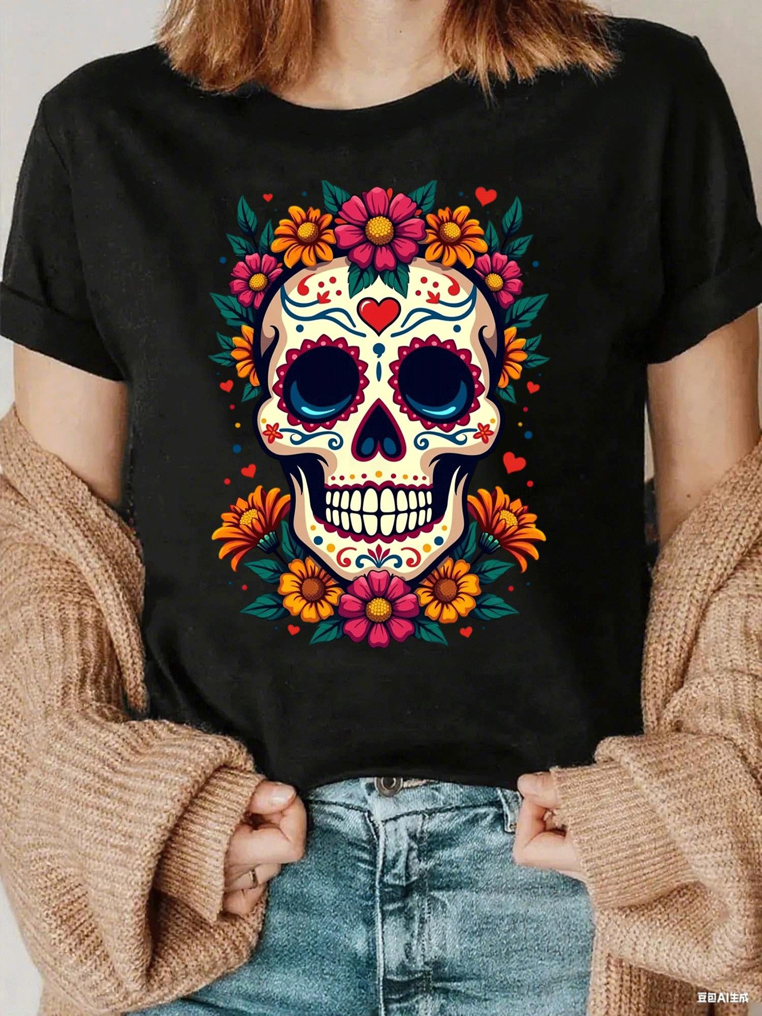 Blusa de Mujer con Estampado una Catrina