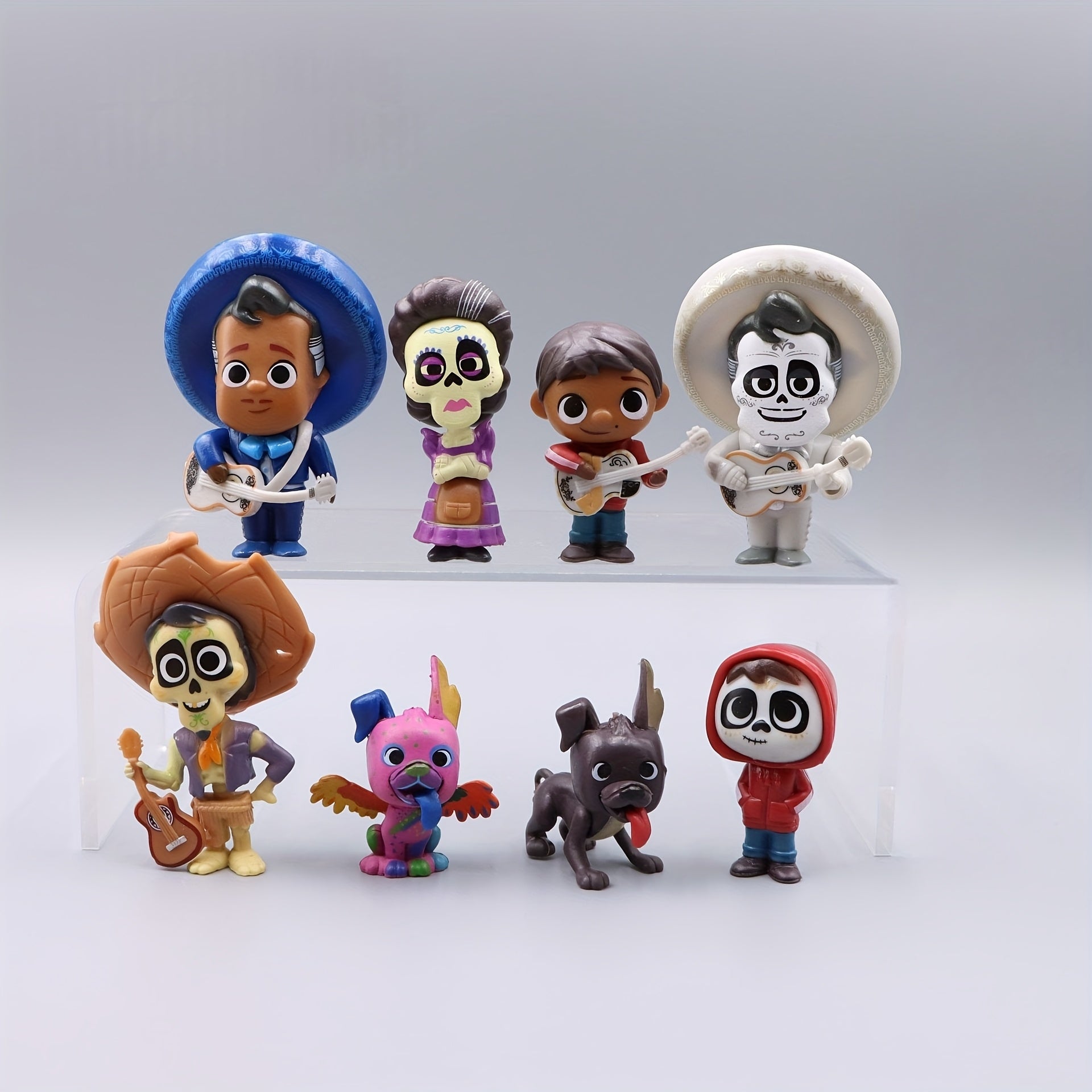 Set de 8 Figuras de Peluche Miguel Coco - Héctor y Dante - Regalo Perfecto para Fiestas de Cumpleaños, Navidad y Halloween