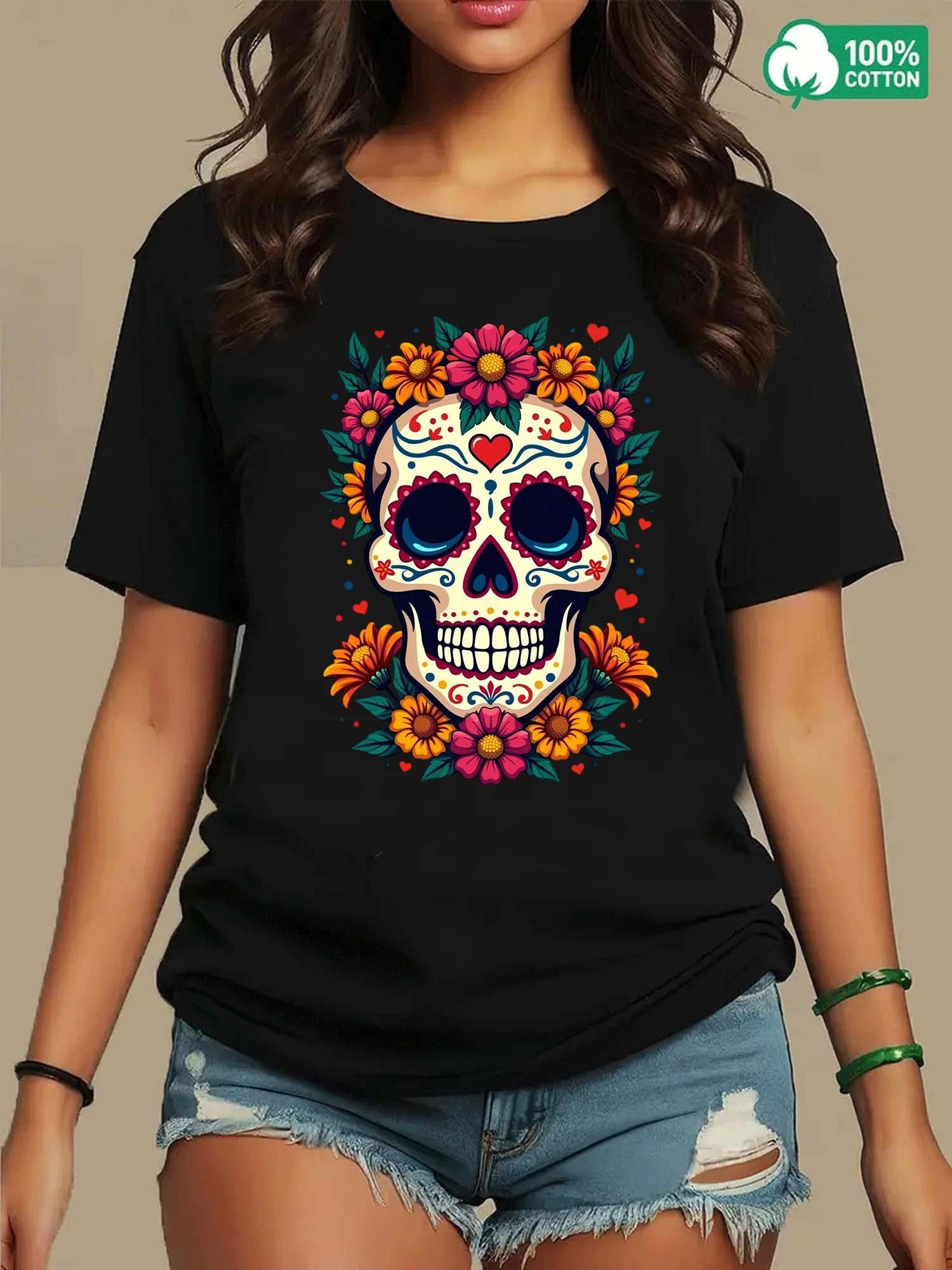 Blusa de Mujer con Estampado una Catrina