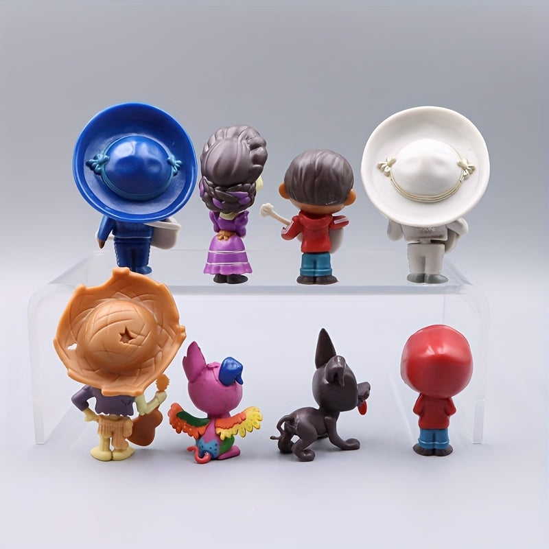 Set de 8 Figuras de Peluche Miguel Coco - Héctor y Dante - Regalo Perfecto para Fiestas de Cumpleaños, Navidad y Halloween